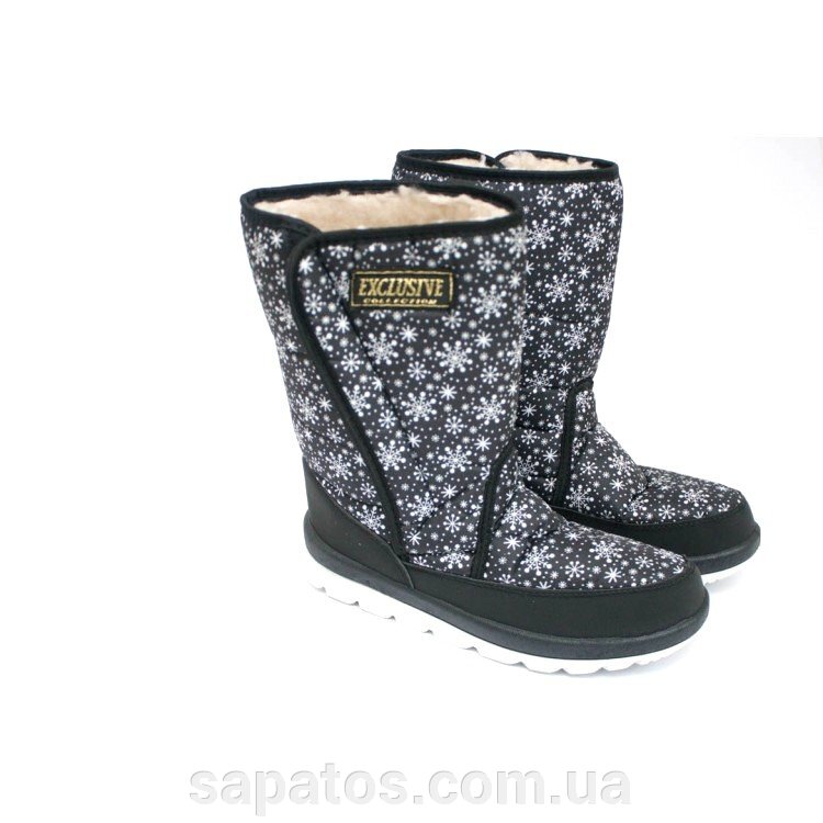 Женские дутики синие ДЖ-01 снежинка